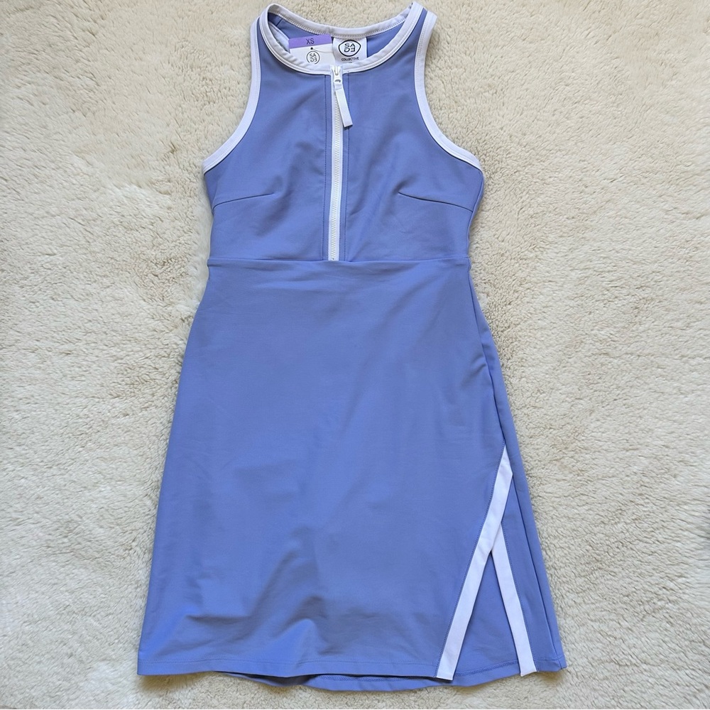 Sage Collective Lavender Sleeveless Mini Dress Skort with White Trim XS